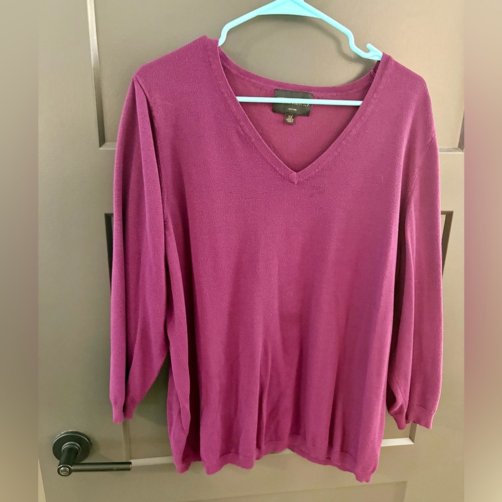 Absolutely Creative Worldwide V-Neck Sweater - Deep Pink